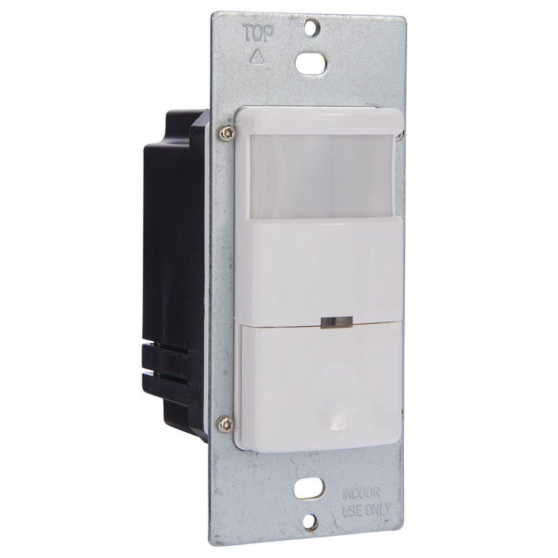 Intermatic IOS-DOV-WH Commercial Grade in-Wall PIR Occupancy/Vacancy Sensor - 180º Coverage, Adjustable Ambient Light Sensor - White, Energy-Efficient Automation, Selectable Vacancy or Occupancy Mode