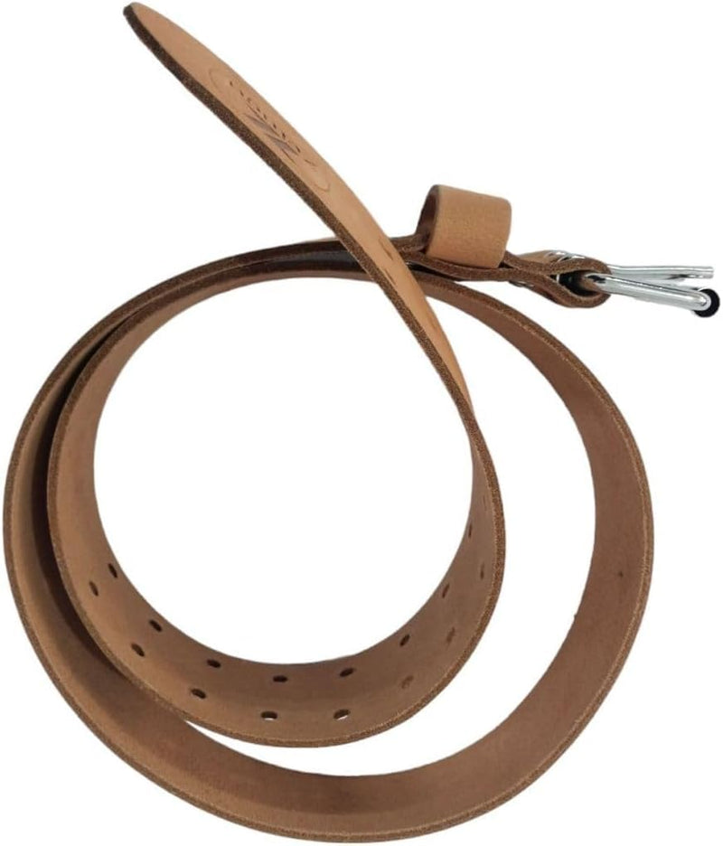 2in. Heavy Duty Preminum Quality Top grain Leather Work Belt Natural