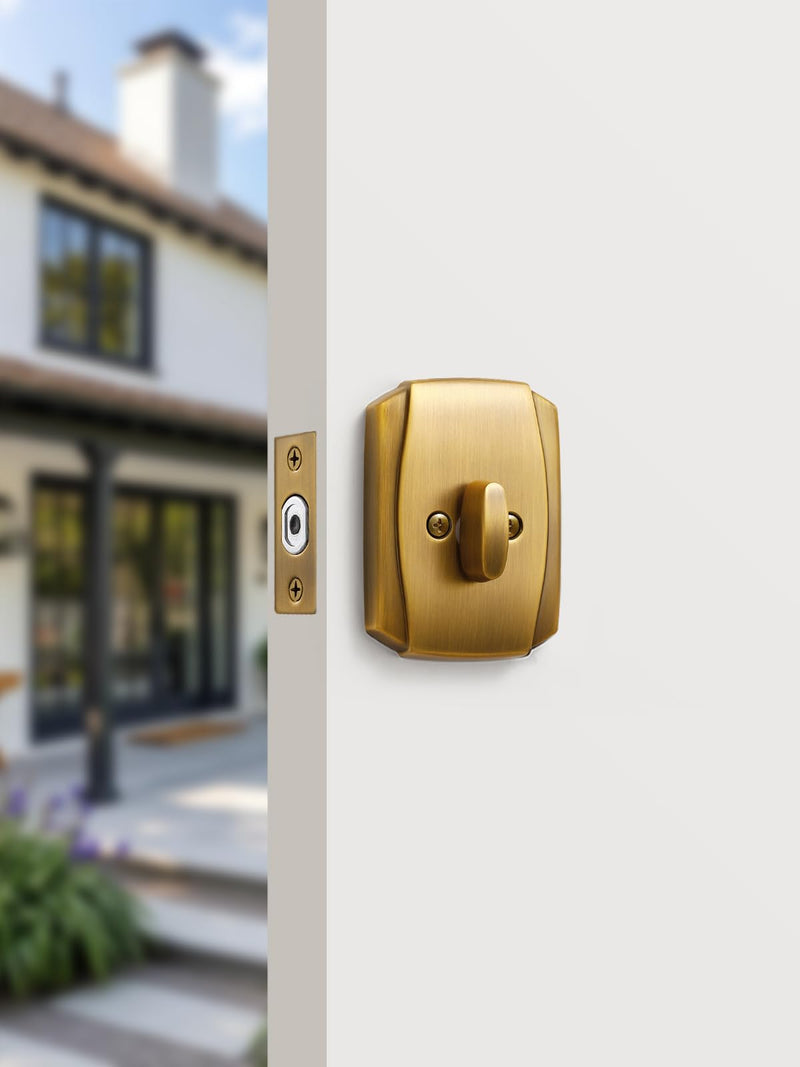1 Pack Antique Brass Keyed Single Bronze Cylinder Deadbolt Lock Keys Handleset Front Entry Interior Exterior Door Deadbolts Deadbolt-Key