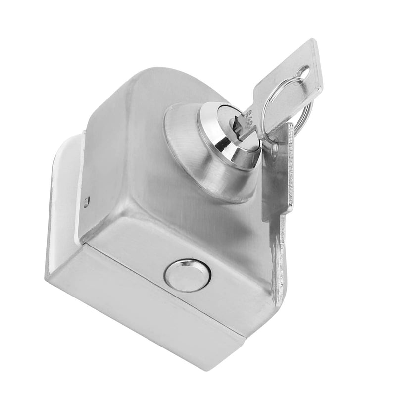 Milltrip 10-12mm Glass Door Lock, Stainless Steel Glass Door Lock Floor Lock Ground Lock for Bathroom Toilet Shop Glass Doors (Brushed)