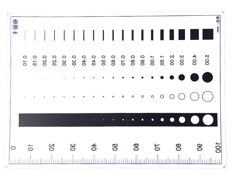 Flaw SEC Size Estimation Chart Dirt Test Gauge for Dot and Line Defects Measuring (1) 1