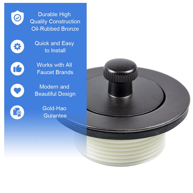 Lift and Turn Tub Drain Twist Trim Kit with Single-Hole Overflow Faceplate and Universal Fine/Coarse Thread Assembly, Bathtub Drain Kit fits All Bathtub (Matte Black) Matte Black