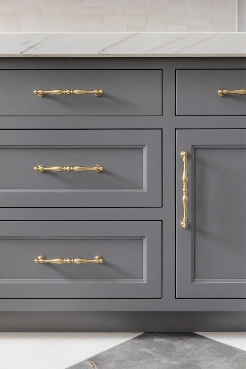 6 Pack Champagne Bronze Cabinet Pull 5" Hole Center Drawer Handle | 128mm Hole Center Heavy Duty Zinc Alloy Modern Hardware,Mid Century Drawer Pull, for Kitchen Cupboard Bathroom Vanity Dresser 5'' Hole Centers