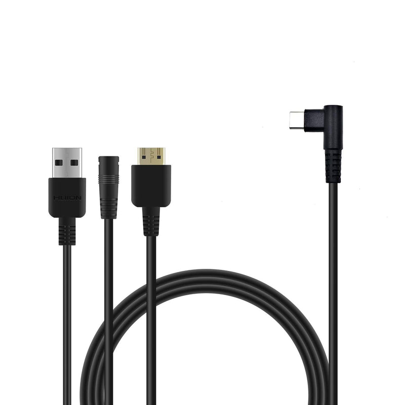 3-in-1 Cable Suitable for Huion KAMVAS Pro 12/13/16 Graphics Drawing Monitor