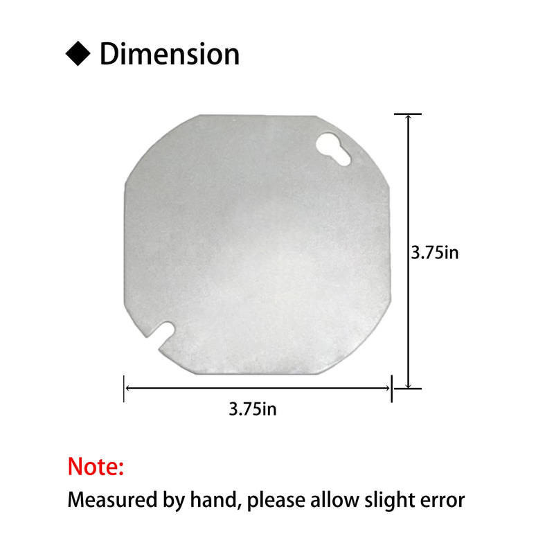 4 Packs Octagon Electrical Box Cover, Galvanized Steel Metal Junction Box Covers, Blank Flat Outlet Box Cover for 4 inch Octagonal Box