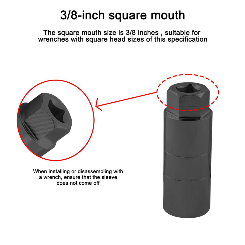 Car Oil Pressure Sensor Socket, 6 Point Automotive Professional Switch Socket Fits 3/8" Drive 1-1/8" Hex Wrench, Quick Removing Installing Oil Sending Unit, 1-1/16 Inch Universal Fit (Black) Black Universal Opening