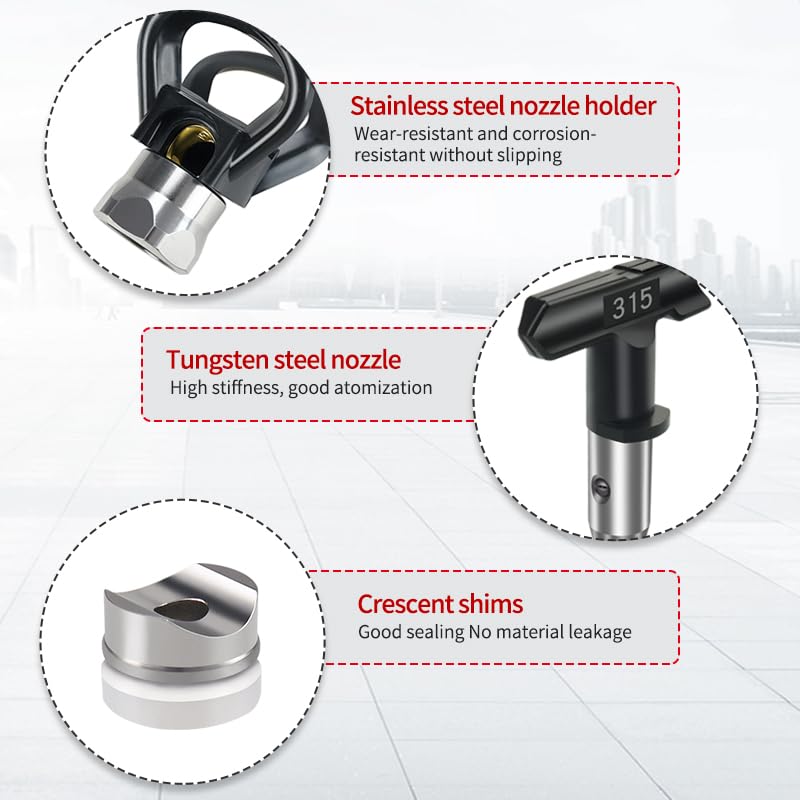 Airless Paint Spray Gun High Pressure 3600 PSI with Reversible 517 Nozzle Tip Guard Swivel Joint for Airless Paint Sprayers ZT-G31