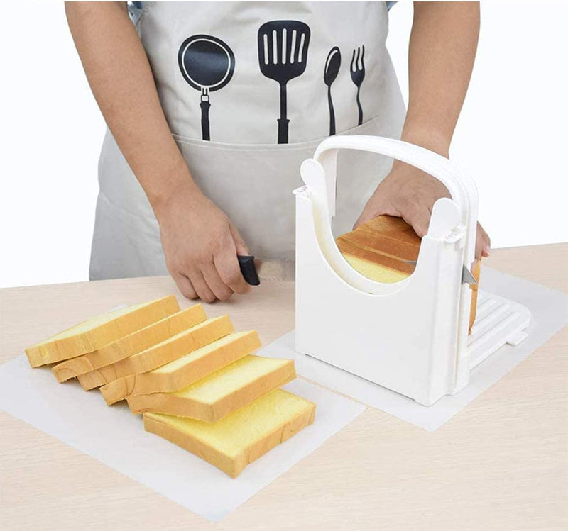 Bread slicer Foldable bread slicer with 5 different thickness molds, suitable for homemade bread bagel bread sandwich