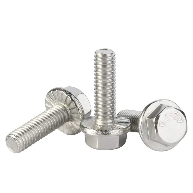 M6 x 20mm Flanged Hex Head Bolts Flange Hexagon Screws, Stainless Steel A2, DIN 6921, 25 PCS M6-1.0 x 20mm (25 PCS)