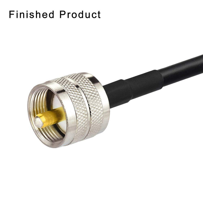 wlaniot PL259 Crimp Connectors + SO239 Crimp Connectors Kit PL-259 SO-239 Solder Connector Crimp with RG58 RG142 RG400 LMR195 RG303 RG141 Low Loss Coaxial Coax Jumper Cable Mixed 10pcs