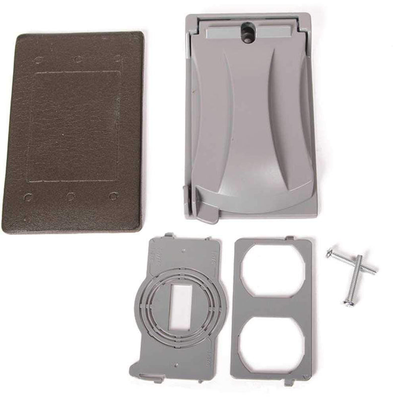 Hubbell Bell MX1050S Single-Gang Weatherproof Heavy Duty Universal Flip Cover, 2.87"W x 4.84"H, Gray Finish 1 Count (Pack of 1)