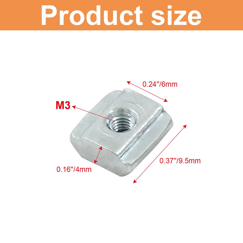 50Pcs 2020 Series Sliding T Nuts Carbon Steel,M3 T Slot Nut Hammer Head,M3 T Sliding Nuts Fastener Nut Assortment for Aluminum Profile,3D Printer,CNC Router 50 20S-M3