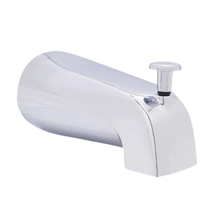 Westbrass E531D-1F-2-26 5-1/4" Reach Wall Mount Tub Spout with Front Diverter, Chrome (2-Pack) Polished Chrome 2 Pack
