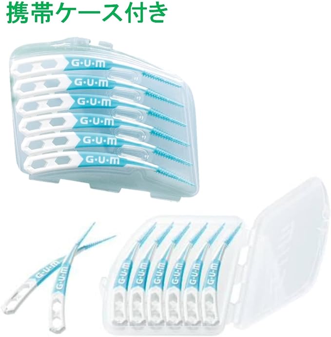 GUM Periodontal Pro Care, Soft Pick, Curve Type, Interdental Brush, Soft, Rubber Type, Case Included, Size: SS - M, Slightly Thin Type, 30 Pieces, Single Item - NewNest Australia