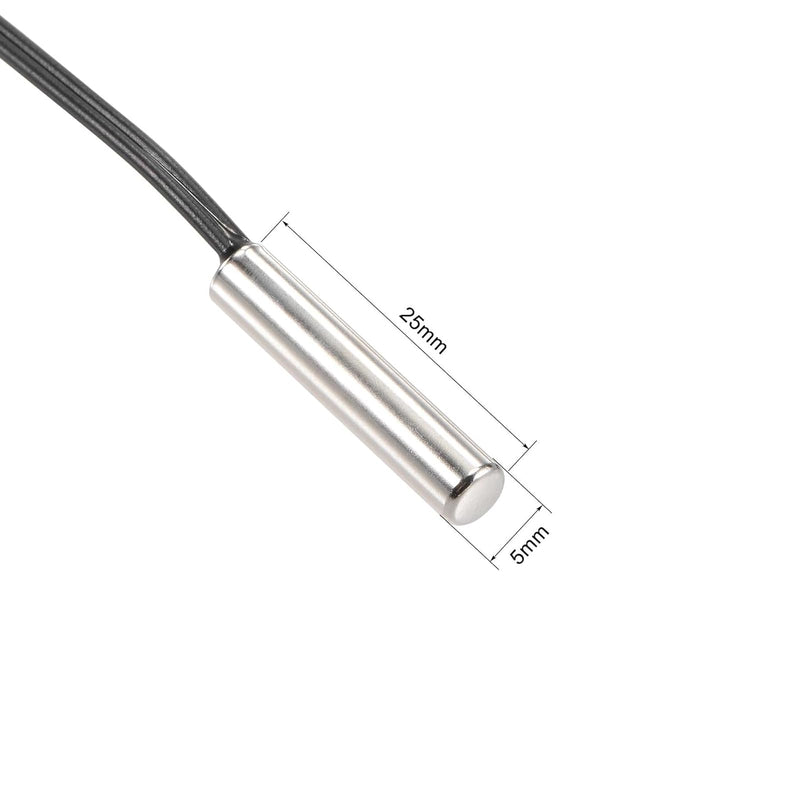 10K Temperature Sensor Probe, 3pcs 1 Meter Waterproof Temp Sensor Probe, Stainless Steel 3950 NTC Thermistor Sensor Probe, Digital Temp Transmitter Extension Cable