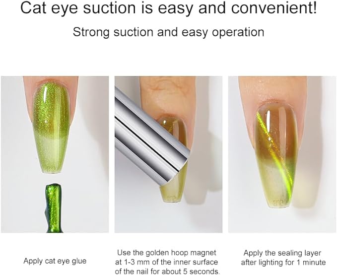Ladruph Nail Tools Nail Magnets Cat Eye Stick Magnet Cylinder Shape Magnetic Slice Magnetic Stick Portable Suction 3D Tips Magnetic Stick UV Gel Polish Gradient Rod Manicure Nail Art Tool - NewNest Australia
