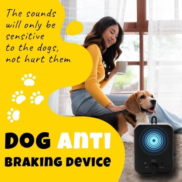Anti Barking Device, Waterproof Bark Dog Deterrent Box, Rechargeable Ultrasonic Dog Barking Deterrent for Indoor & Outdoor Dogs, Safe for Dogs & People