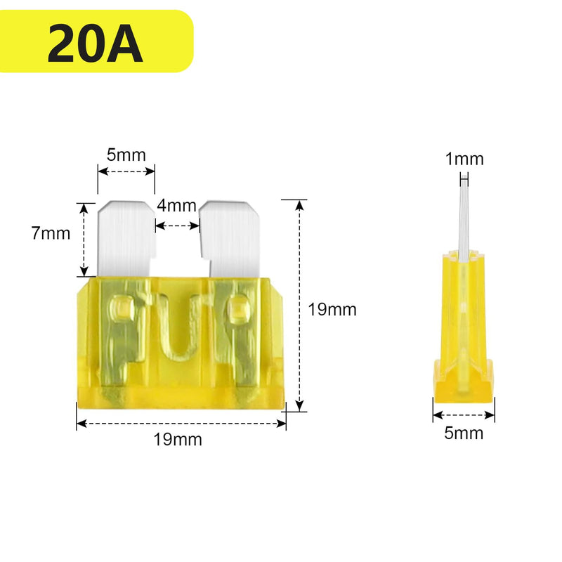 (40Pcs) 20 Amp Standard Automotive Fuse, 20A 12V 24V 32V Car Blade Fuses ATO APR ATS for Car/RV/Truck/SUV/Motorcycle/Boat