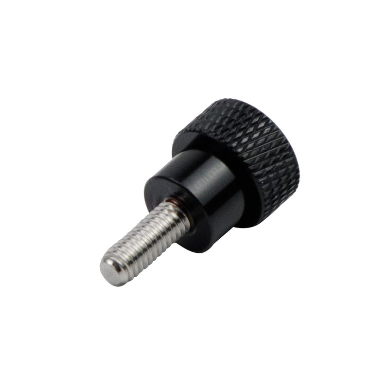 6 Pcs M4 0.39"(10mm) Threads High Head Knurled Thumb Screws Knobs Aluminum Alloy Red Knurled Shoulder Flat Tip Thumbscrew, Black 0.39"(10mm) Threads length