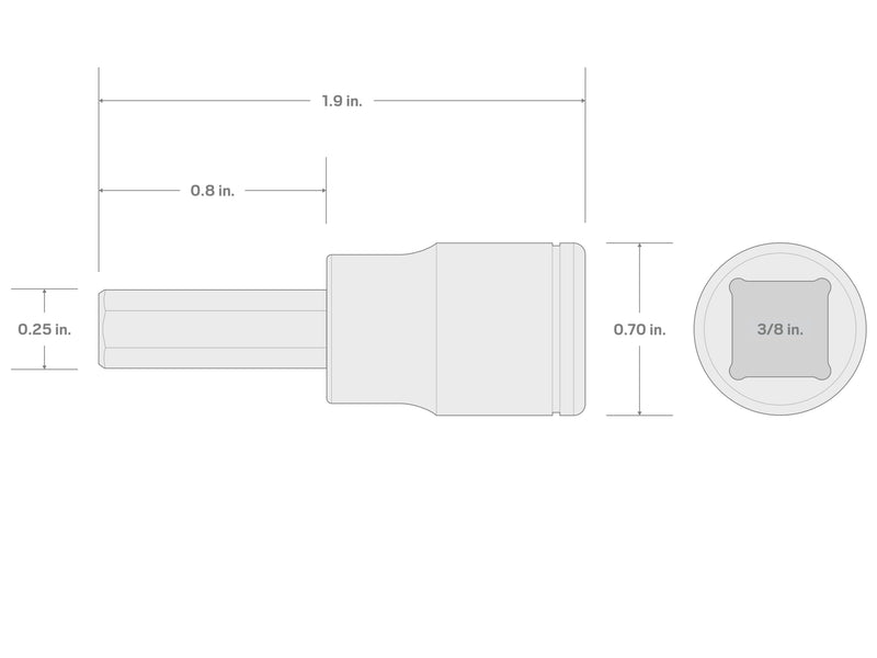 TEKTON 3/8 Inch Drive x 5 mm Hex Bit Socket | SHB13204 Standard