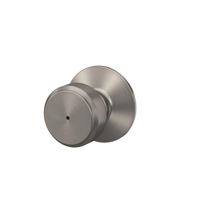 Schlage F40 BWE 619 Bowery Door Knob, Bed & Bath Privacy Lock, Satin Nickel Standard