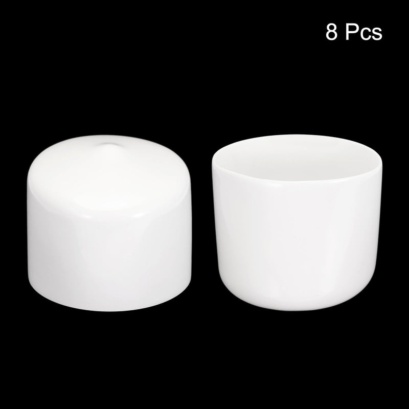 uxcell 8pcs Rubber End Caps 50mm ID Vinyl Round End Cap Cover Screw Thread Protectors White