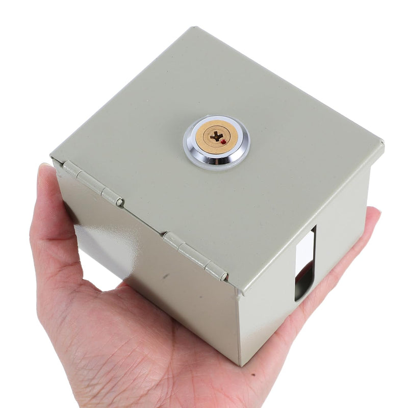 POPETPOP Weatherproof Outlet Cover Box with Key : Iron Baby Proof Electrical Outlet Cover for Indoor Outdoor Use - 86 Wall Plate Socket Protector, 3.54X3.14X2.44in
