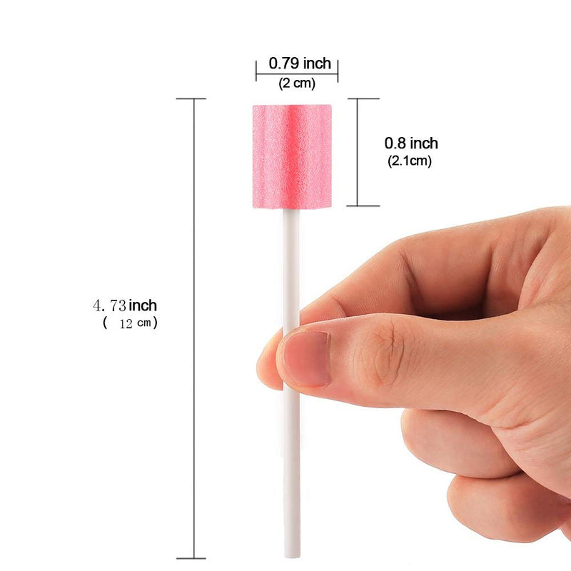 Wellgler's Oral Care Swabs Disposable- Pink 100 Counts Plum shape pink 100