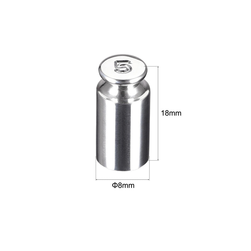 uxcell M2 Steel Calibration Weight Chrome Plated 5g for Balances Digital Scales