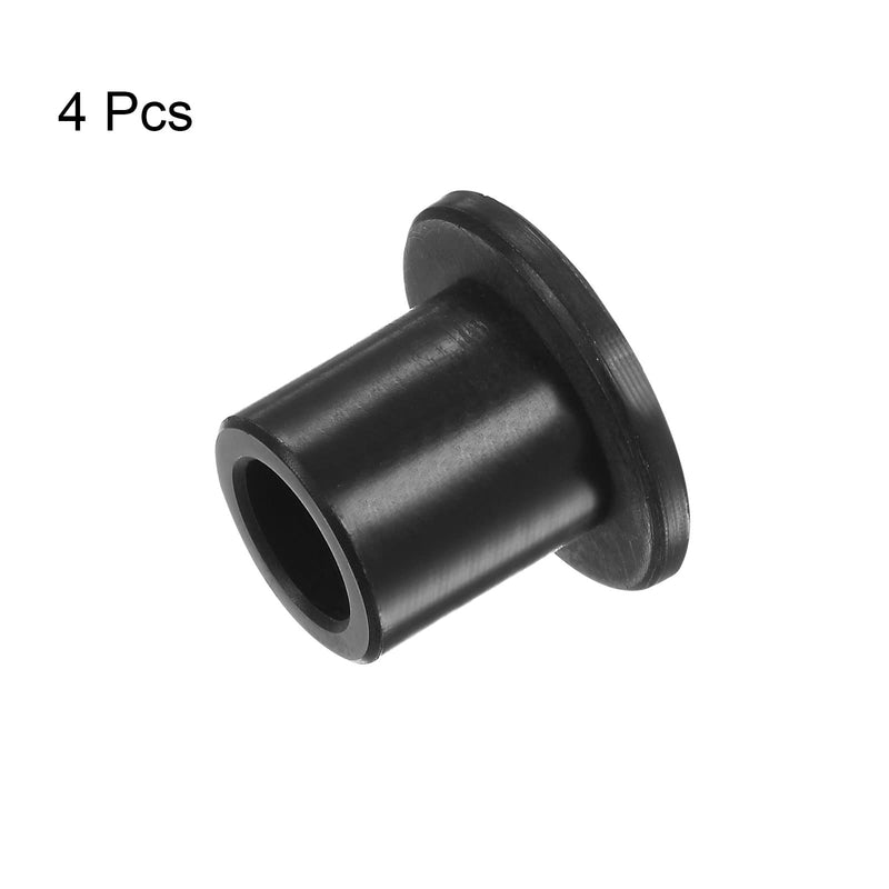 HARFINGTON 4pcs Flanged Sleeve Bearings 10.5mm Bore 15.9mm OD 19.2mm Length Nylon Bushings for Shaft, Black 10.5mm x 15.9mm x 19.2mm