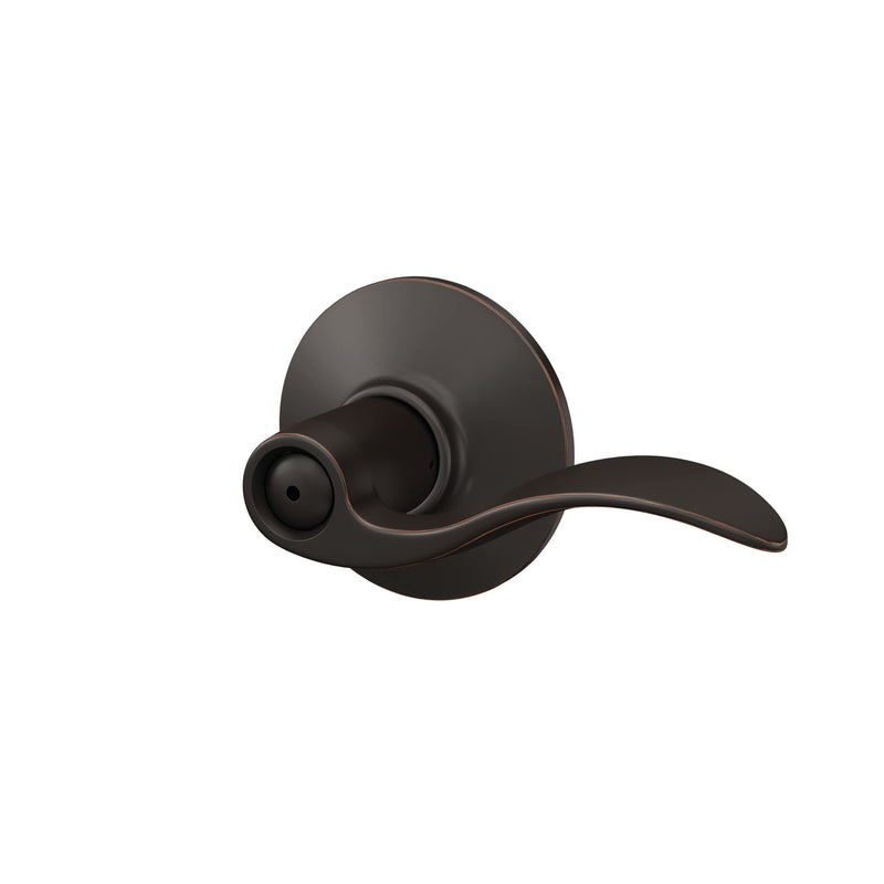 Schlage F40 ACC 716 Accent Door Lever, Bed & Bath Privacy Lock, Aged Bronze