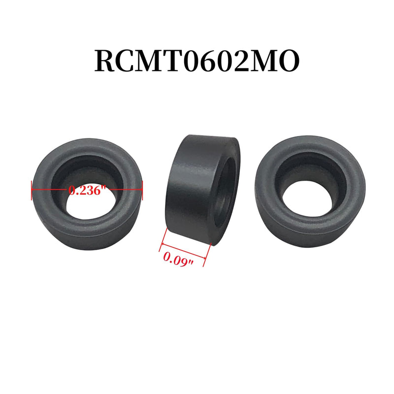 3/8” 1/2" SRACR SRACL SRDCN1010/1212 H06 Lathe Turning Holders Lathe Turning & Profiling Tool Holder with RCMT0602 Round Carbide Milling Inserts (10pcs RCMT0602MO(gray)) 10pcs RCMT0602MO(gray)