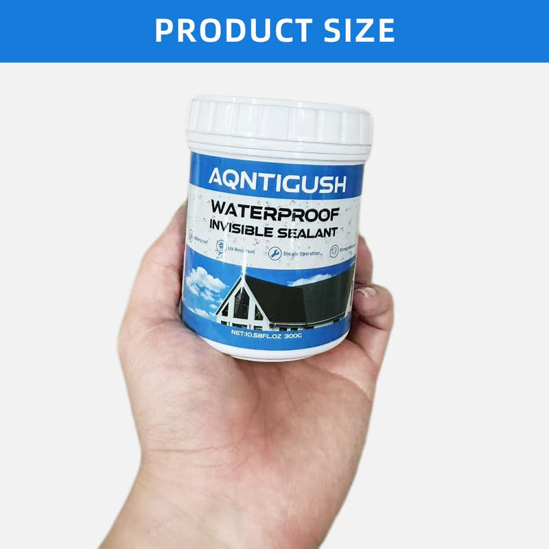 10.5 OZ (300g) AQNTIGUSH Invisible Waterproof Agent, Waterproof Insulating Sealant, Transparent Waterproof Coating, Waterproof Anti-Leakage Agent, Transparent Repairing Leak Waterproof Adhesive