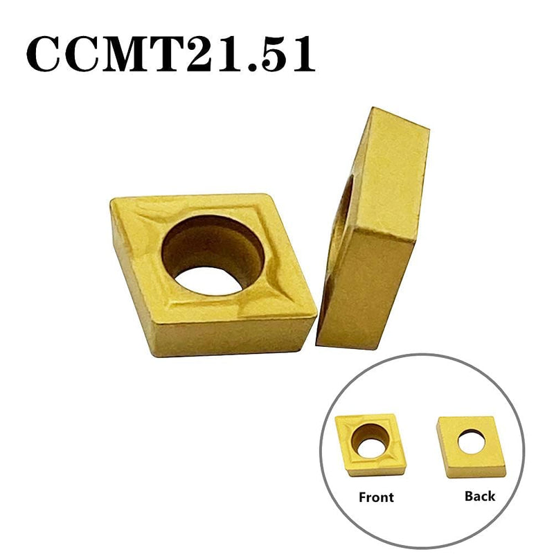 50PCS CCMT21.51 CCMT060204 Carbide Turning Inserts,CCMT Insert Insert Mutilayer Coated Lathe Replacement Inserts for Lathe Turning Tool Holder Boring Bar inserts 50PCS CCMT21.51 CCMT060204 - NewNest Australia
