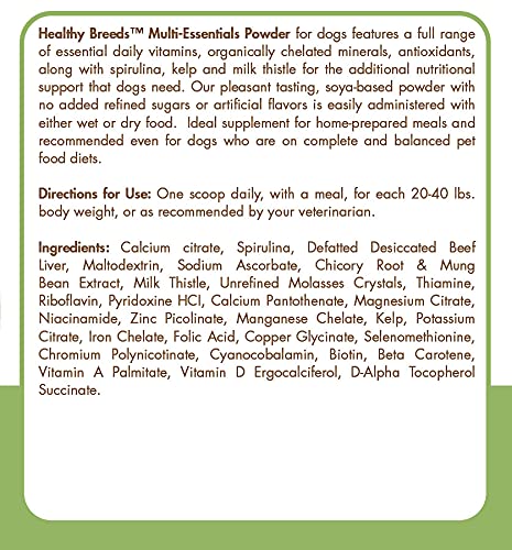 Healthy Breeds Pomeranian Multi-Essentials Powder for Dogs - an Ideal Supplement of Vitamins, Minerals & Antioxidants for Your Dog - 8 oz