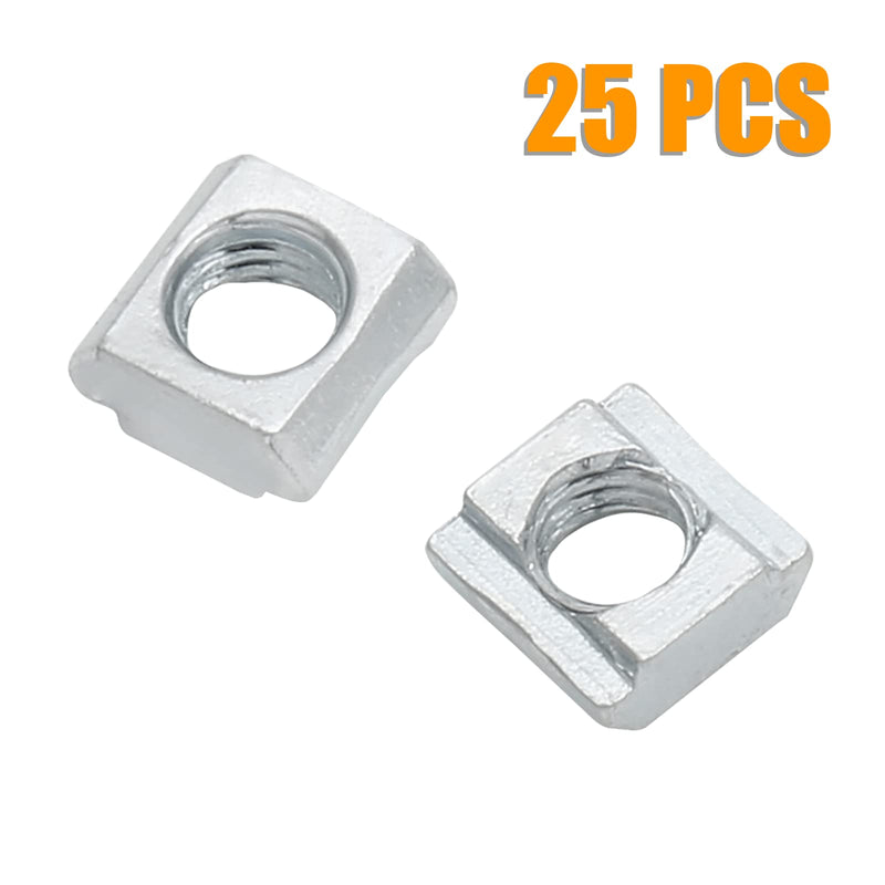 25Pcs M6 Slide in T Nut 2020 Aluminum Extrusion T Nuts, M6 Sliding T Nuts Tee Slot Nuts for 3D Printer, CNC Router, 2020 Series Aluminum Extrusion Profile with Slot 6mm 25 Pack 2020 Series M6