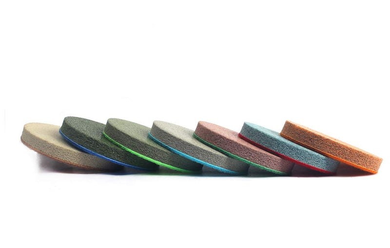 4 Inch Sponge Fiber Polishing Pads with Backer Pad for Marble Granite Stone Cleaning polishing 1 Backer Pad + 7 Pcs