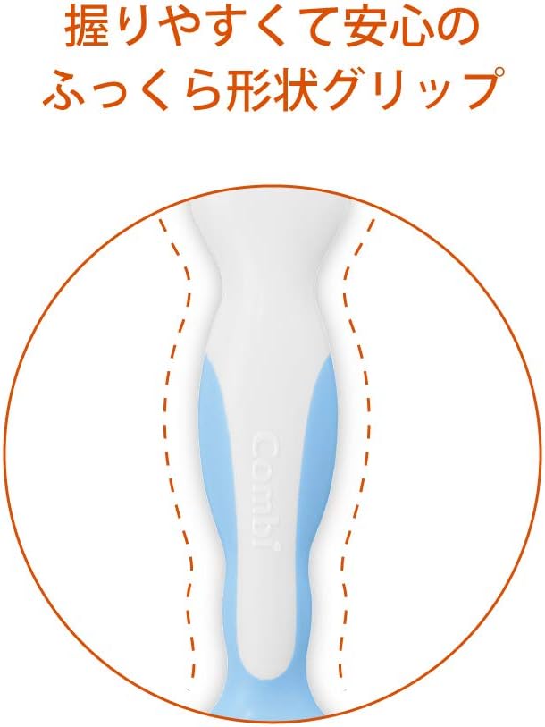 Combi Teteo For The First Time Toothbrush, Milk Toothbrush, STEP 4, Back Teeo, Sora Iro (Blue) - NewNest Australia