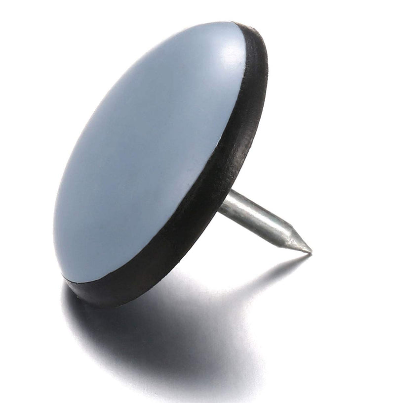 1" Nail on Furniture Sliders (24 Pack) - Furnigear Heavy Duty PTFE (Teflon) Chair Sliders Glides Wooden Furniture Movers Move Your Furniture Easily & Safety - Best Chair Leg Floor Protectors Grayish Blue 1 inch-24 pack