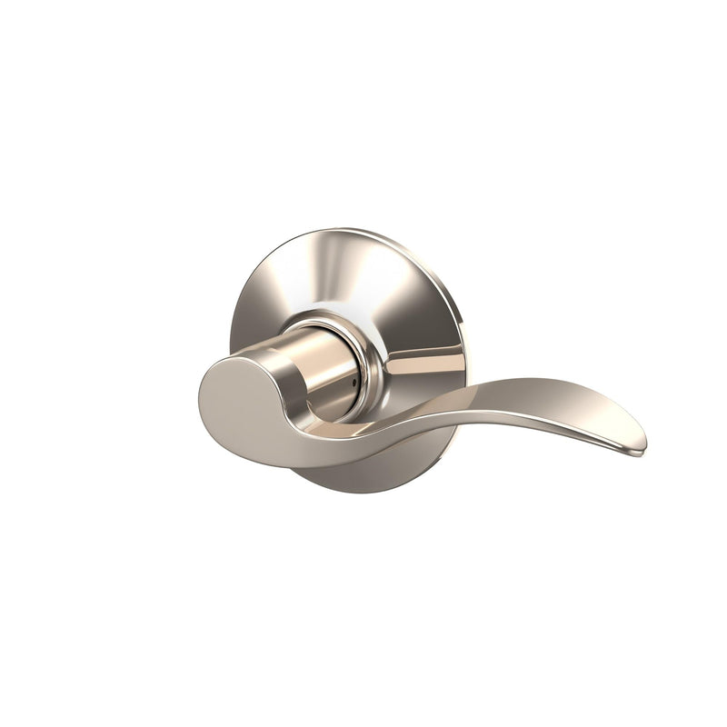 SCHLAGE Accent Lever Hall and Closet Lock in Polished Nickel - F10 ACC 618 Passage