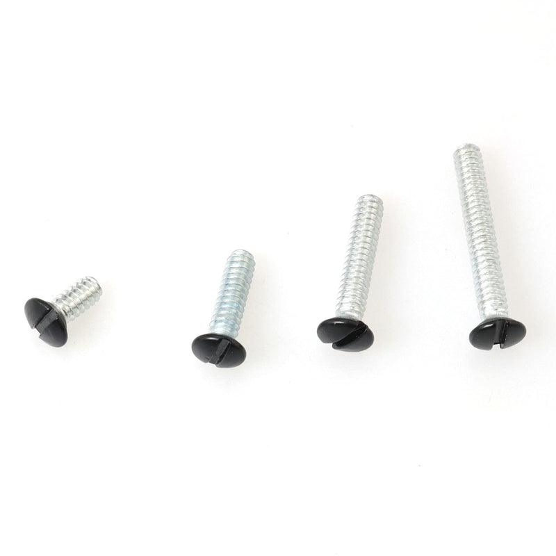 120pc Wall Plate Screws #6-32 Thread Black Screws for Wall Light Switch Panels 4 Lengths (30pc 3/8 Inch + 9/16 Inch + 3/4 Inch + 1 Inch)