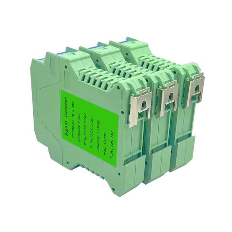 Signal Isolator DC 24V,PLC Detect Signal Conditioner,Module Analog Output(1 in 2 Out 4-20mA Turn 4-20mA) 1 input and 2 outputs