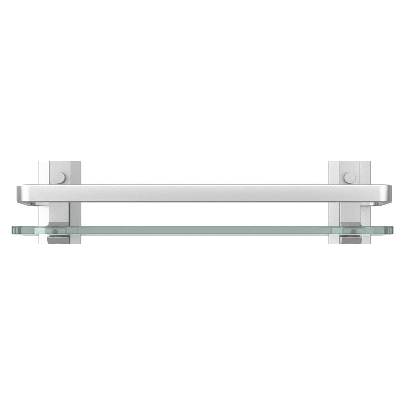 Danpoo Clear Tempered Glass Wall Shelf, Wall-Mounted Organizer for Bathroom, Kitchen(Matte Silver) Single Shelf