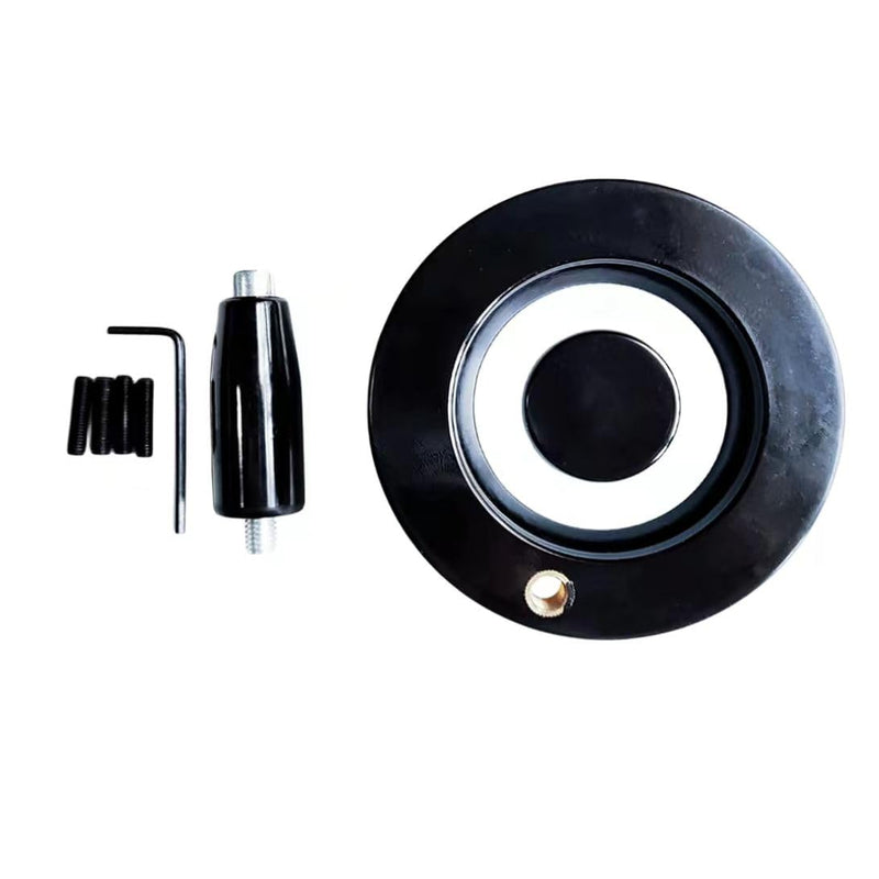 4 "metal handwheel is suitable for turning the 1/2" shaft of the CNC with a bench saw drill machine lathe. The round handwheel crank is equipped with a set screw and removal handle 1pack,black