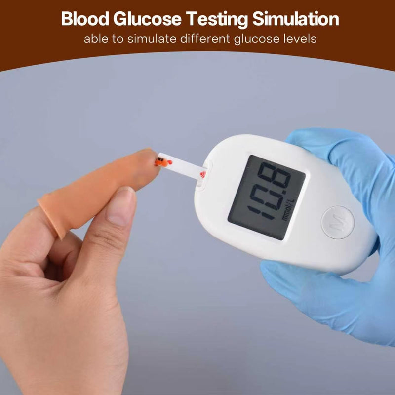 Blood Glucose Test Trainer Kit, Simulated Finger Prick Blood Collection Practice Kit for Medical Training
