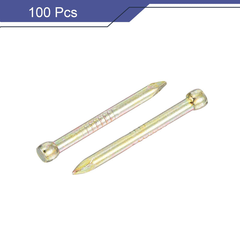 uxcell Finishing Nails Hand-Drive Hardware Carbon Steel Nails 25mm 1-inches 100pcs, Color Zinc