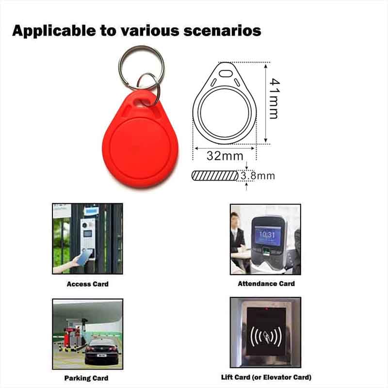 UID Writable Rewritable Clone IC Smart Keychain, 13.56 MHz Compatible with MIFARE Classic 1K, RFID Blank Tag for Access Control Key Tag Rewritable (100) 100