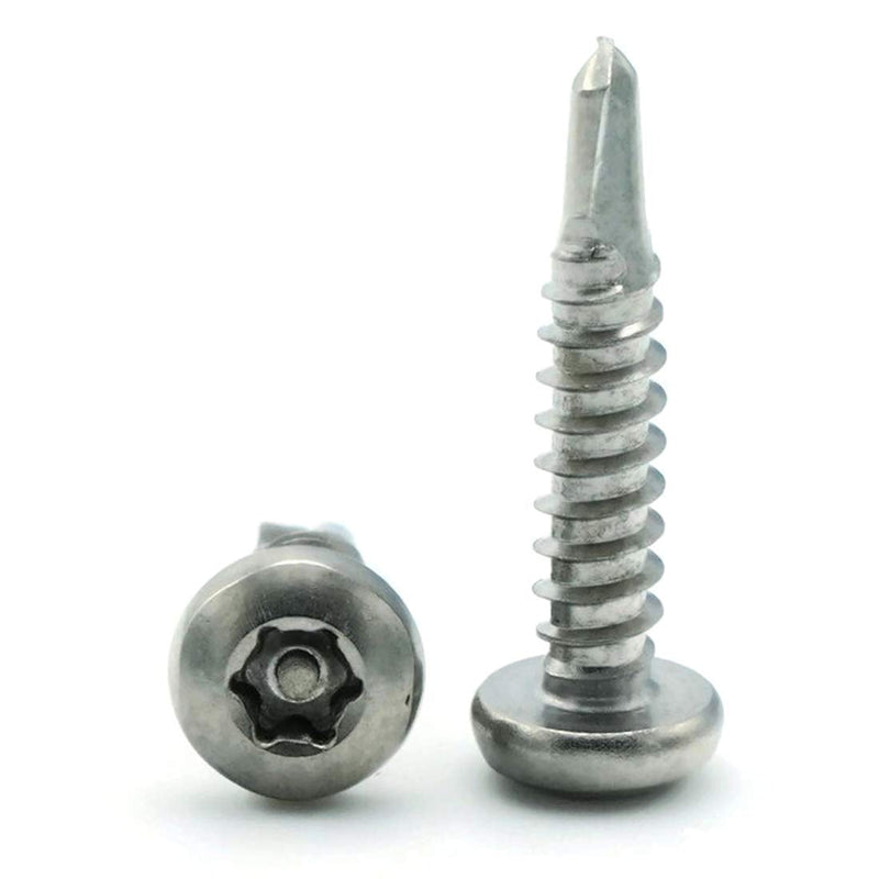 Torx w/Pin Tamper Proof Security Pan Self Driller TEK-3 Screw 410 Stainless Steel - #10 x 2 (T-25) Qty-25