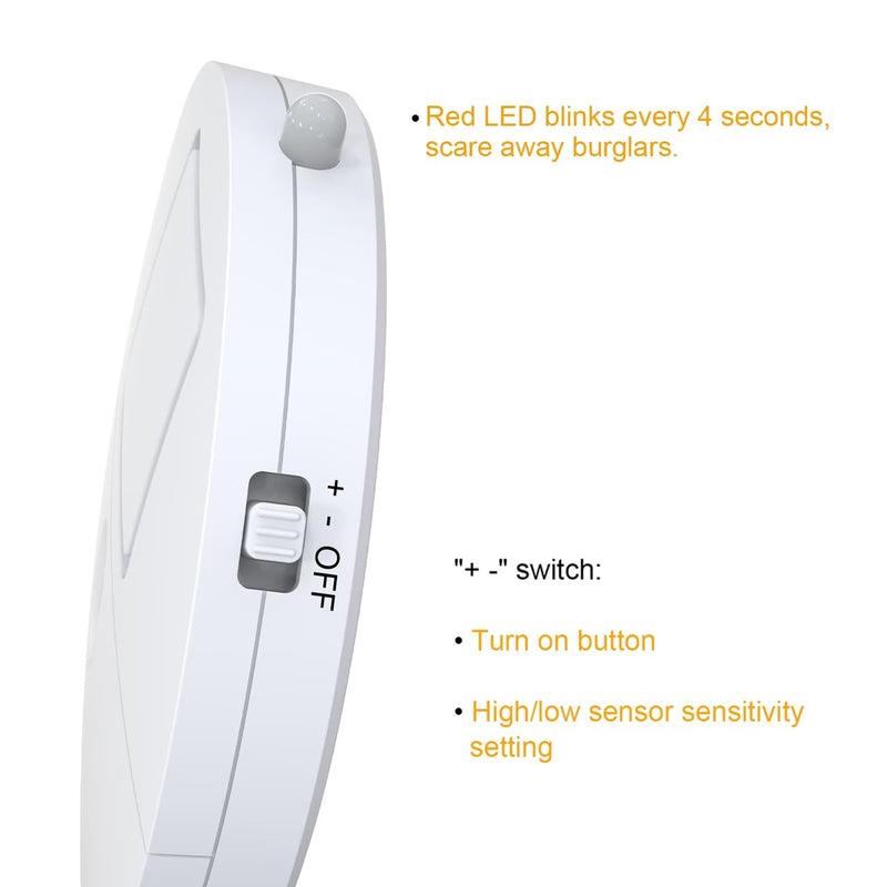 EVA LOGIK Modern Ultra-Thin Window Alarm with Loud 120dB Sound and Vibration Sensors Compatible with Virtually Any Window, Glass Break Alarm Perfect for Home, Office, Dorm Room- 8 Pack