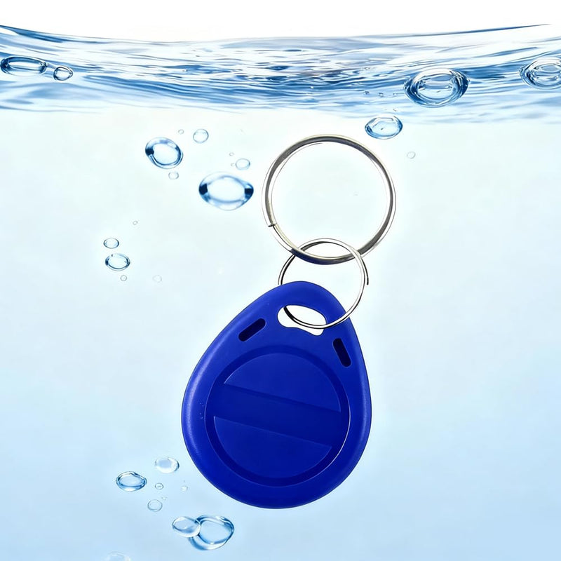 125KHz RFID Keychain Proximity ID Card Token Tag Keypad Card for Access Control System Security Lock Wholesale, Read Only (Blue) (100) 100